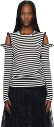 Junya Watanabe Black & White Stripe Jersey T-shirt