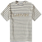 Lanvin Men's Paris Embroidered T-Shirt in Ecru/Blue