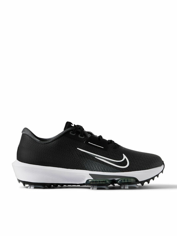 Photo: Nike Golf - Air Zoom Infinity Tour 2 Rubber-Trimmed Flyknit Golf Sneakers - Black