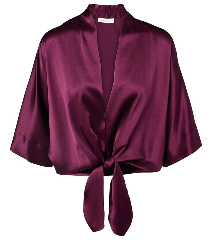 Photo: The Sei Cropped silk charmeuse top