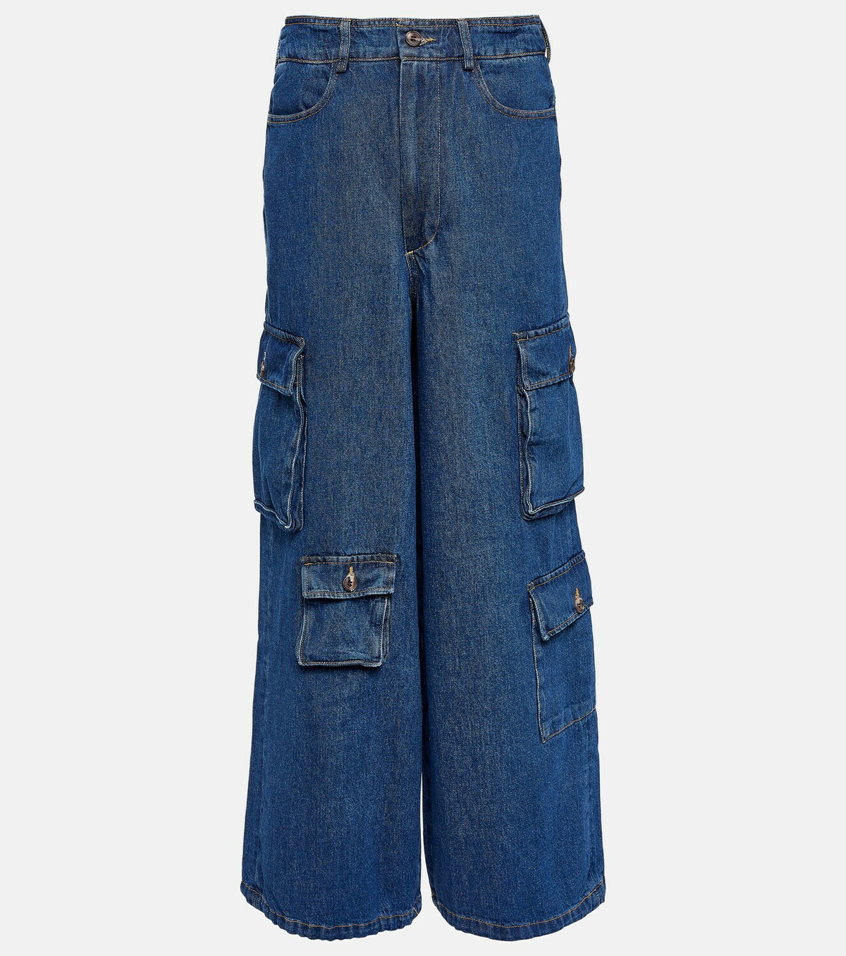 The Frankie Shop Hailey high-rise denim cargo pants The