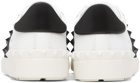 Valentino Garavani White & Black Calfskin Rockstud Untitled Sneakers