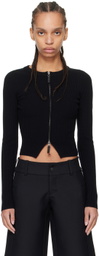 Fax Copy Express Black Zip Sweater