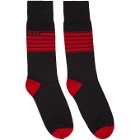 Hugo Two-Pack Black and Red 1993 Logo Socks