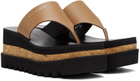 Stella McCartney Tan Sneak-Elyse Platform Thong Sandals