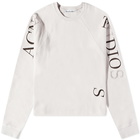 Acne Studios Men's Farmy Serif Logo Crew Sweat in Pale Lilac