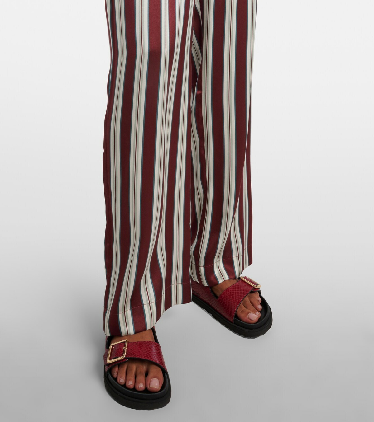 Asceno Rosa striped silk satin pajama pants