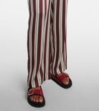 Asceno Rosa striped silk satin pajama pants
