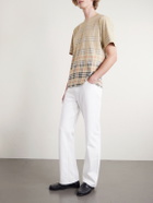 Burberry - Checked Cotton-Jersey T-Shirt - Neutrals