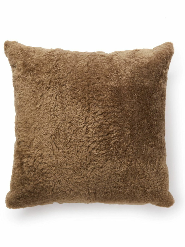 Photo: Brunello Cucinelli - Panelled Leather and Shearling Cushion