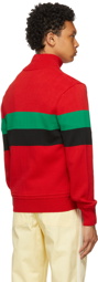 Wales Bonner Red Saint Jones Zip-Up Sweater