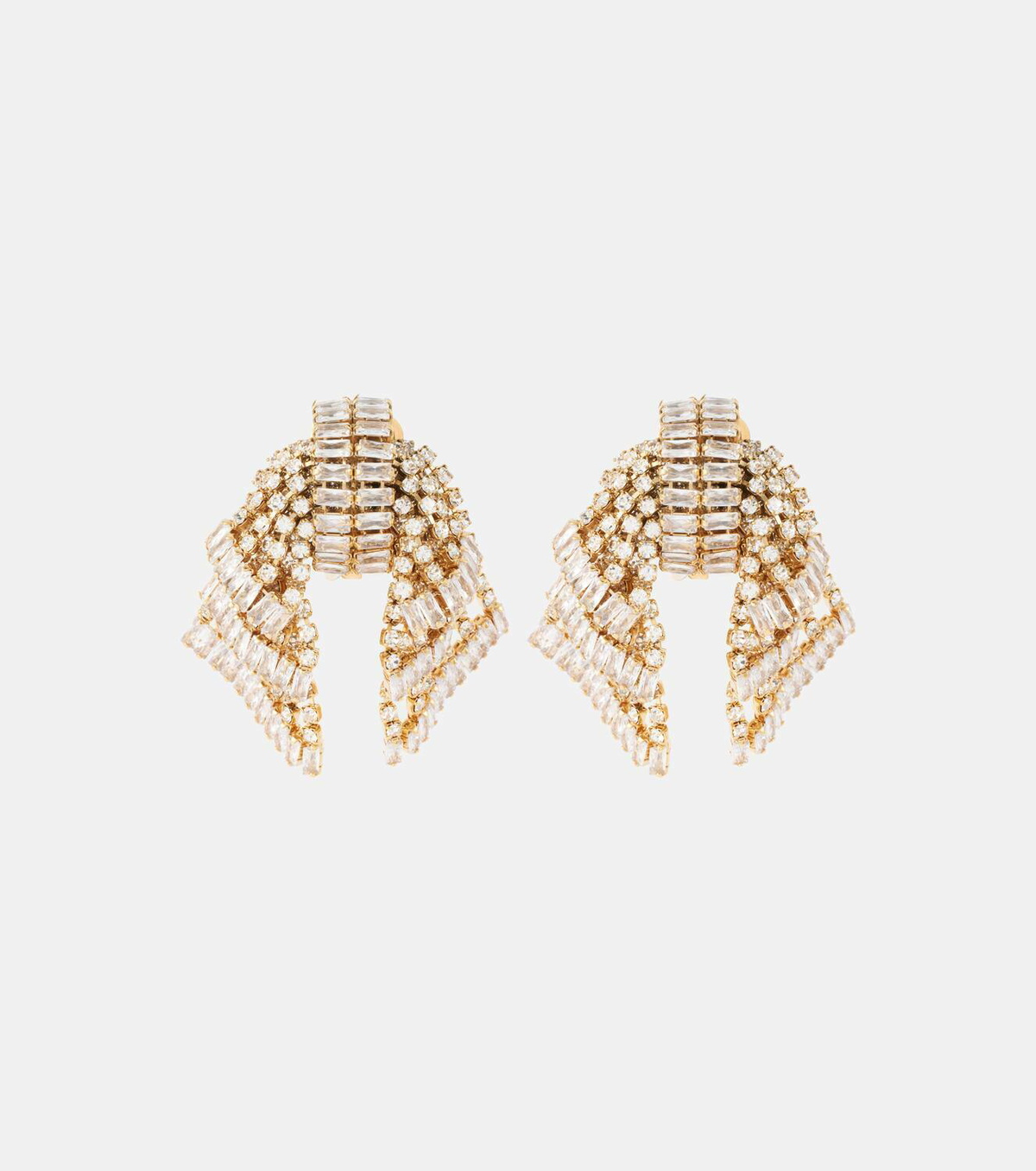 Alessandra Rich Bow crystal-embellished earrings