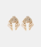 Alessandra Rich Bow crystal-embellished earrings