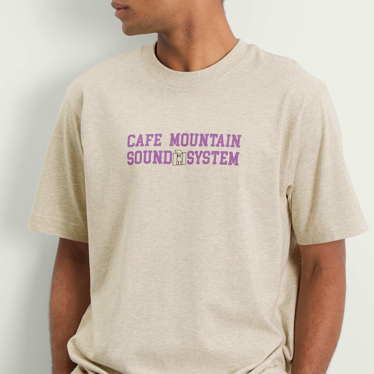 Café Mountain Men's Soundsystem T-Shirt in Vintage Heather And Lupin