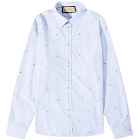 Gucci Men's Catwalk Look 86 Embroidered Shirt in Sky