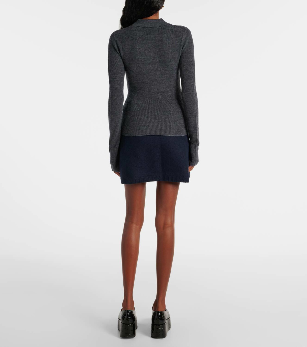 Ganni Argyle wool polo sweater