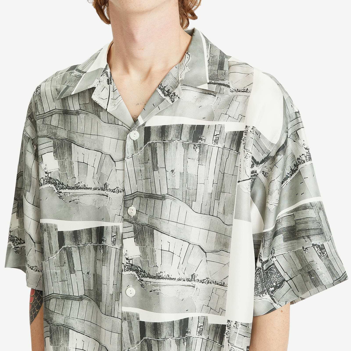 Róhe Men's Silk Vacation Shirt in Durgerdammerdijk Print