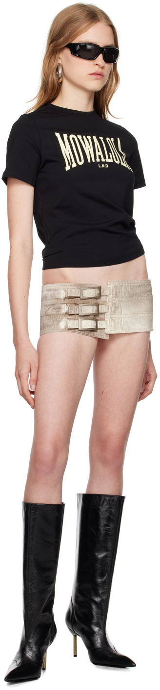 Mowalola SSENSE Exclusive White Belt Denim Miniskirt