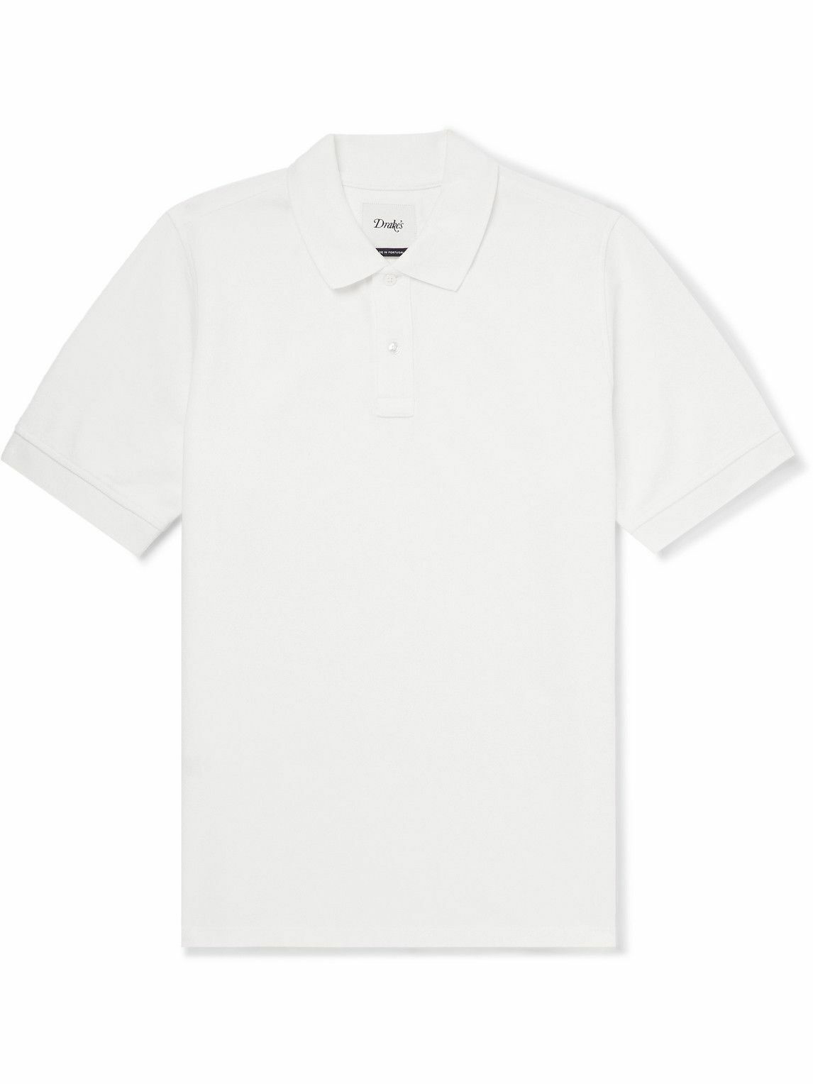 Drake's - Cotton-Piqué Polo Shirt - White Drake's