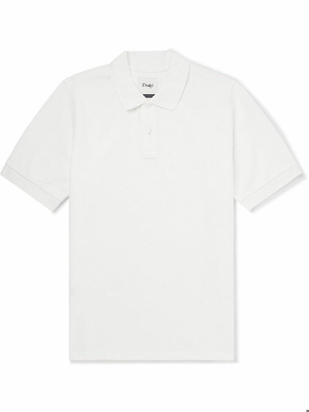 Photo: Drake's - Cotton-Piqué Polo Shirt - White