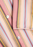 Sleeper Pastelle Striped Satin Pyjama Shirt Pink