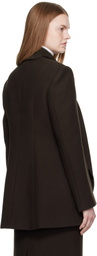 R2W Brown Mullin Wool Scarf Jacket