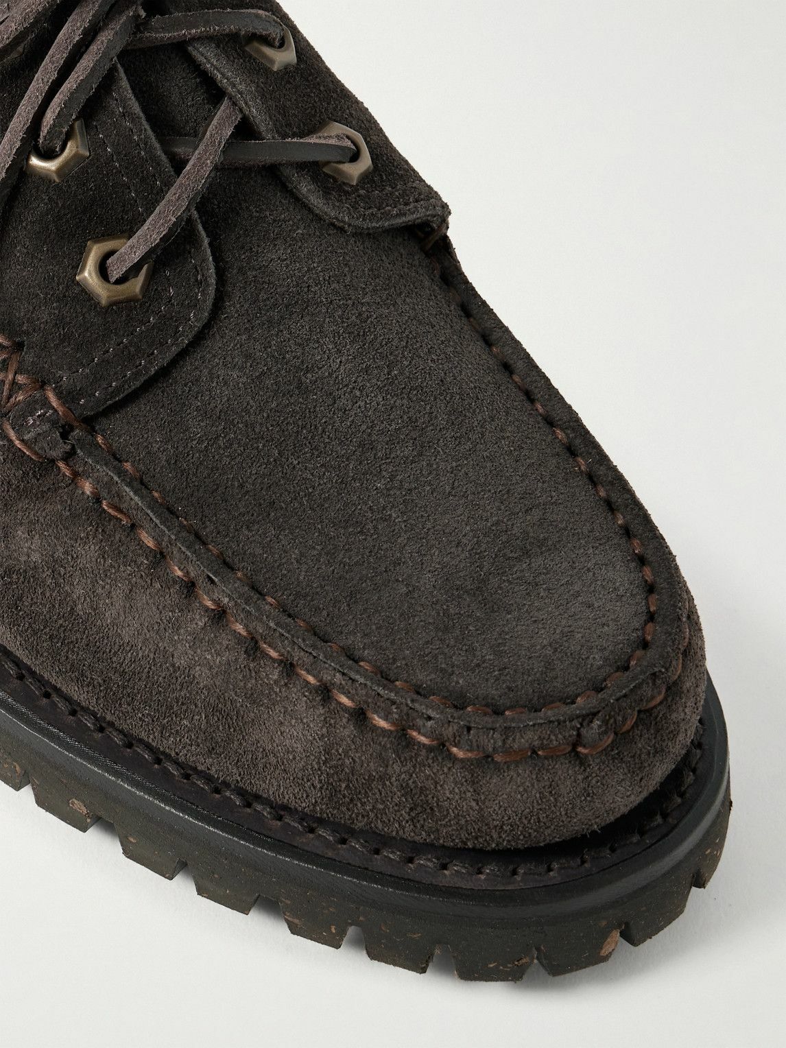 Yuketen - Hex Eye Suede Boat Shoes - Brown