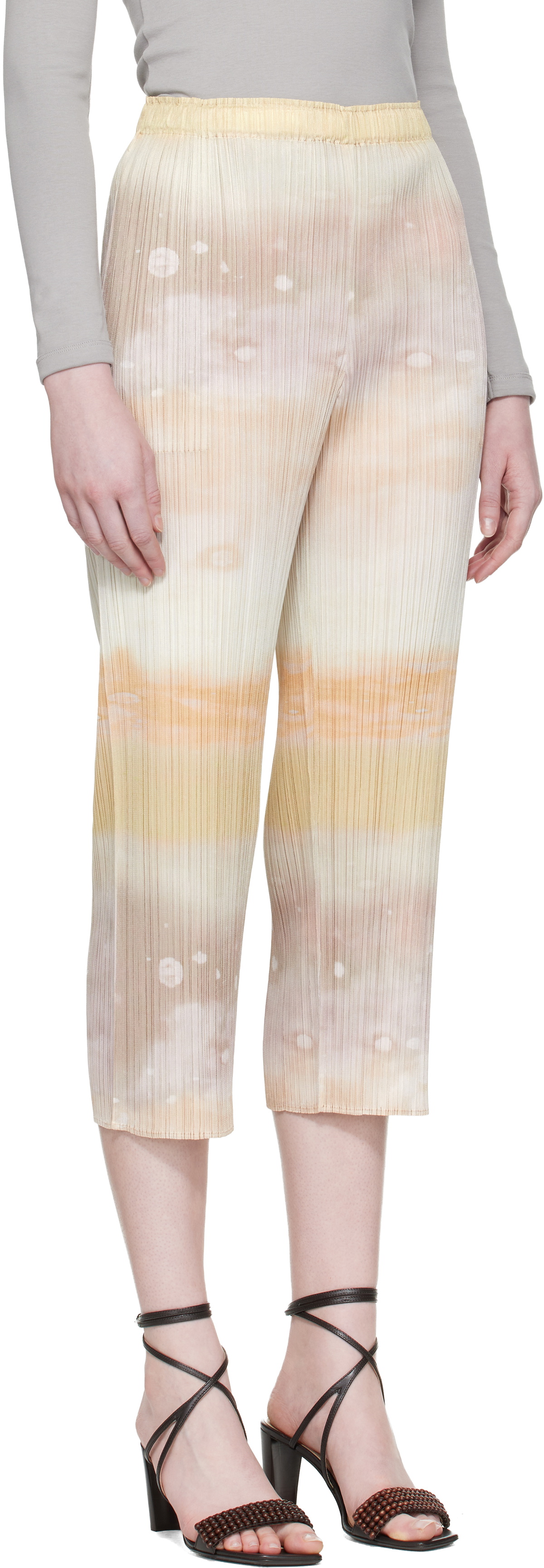 PLEATS PLEASE ISSEY MIYAKE Beige Sea Bubble Trousers