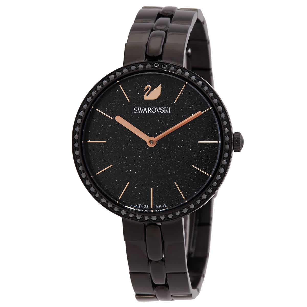 Swarovski Cosmopolitan Quartz Black Dial Watch 5547646 Swarovski