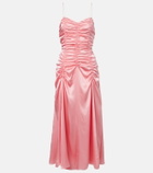 Khaite Raina ruched silk satin maxi dress