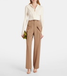 Victoria Beckham Wool-blend jersey zip-up hoodie