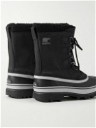 Sorel - Caribou™ Faux Shearling-Trimmed Nubuck and Rubber Snow Boots - Black