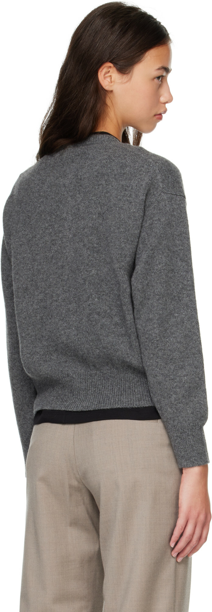 &Daughter Gray Ada Crewneck Cardigan