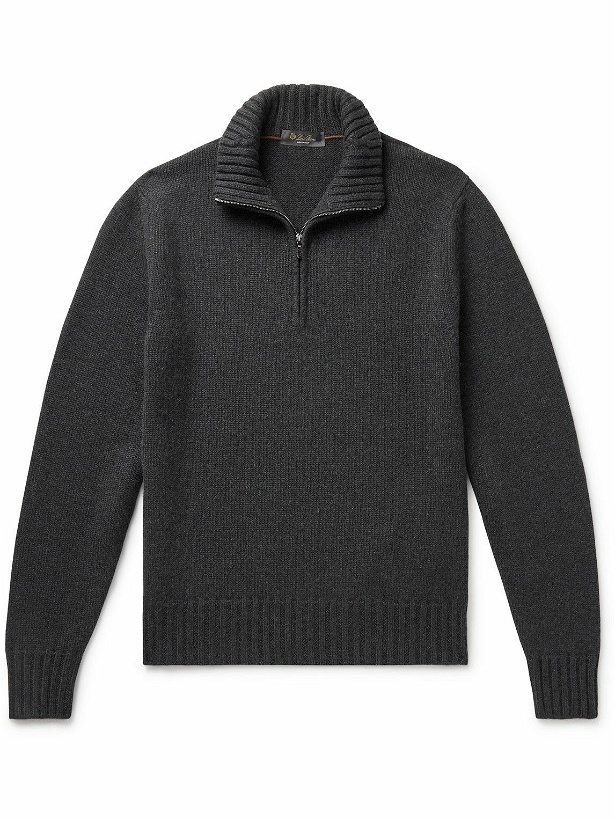 Photo: Loro Piana - Cashmere Half-Zip Sweater - Gray