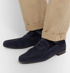 John Lobb - Thorne Suede Penny Loafers - Navy