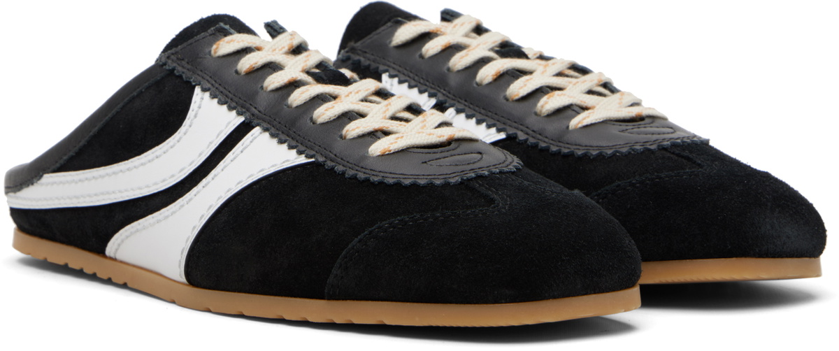 Dries Van Noten Black Suede Sneaker Mule Loafers