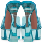 Amina Muaddi Blue Dalida Glass Plateau Heeled Sandals