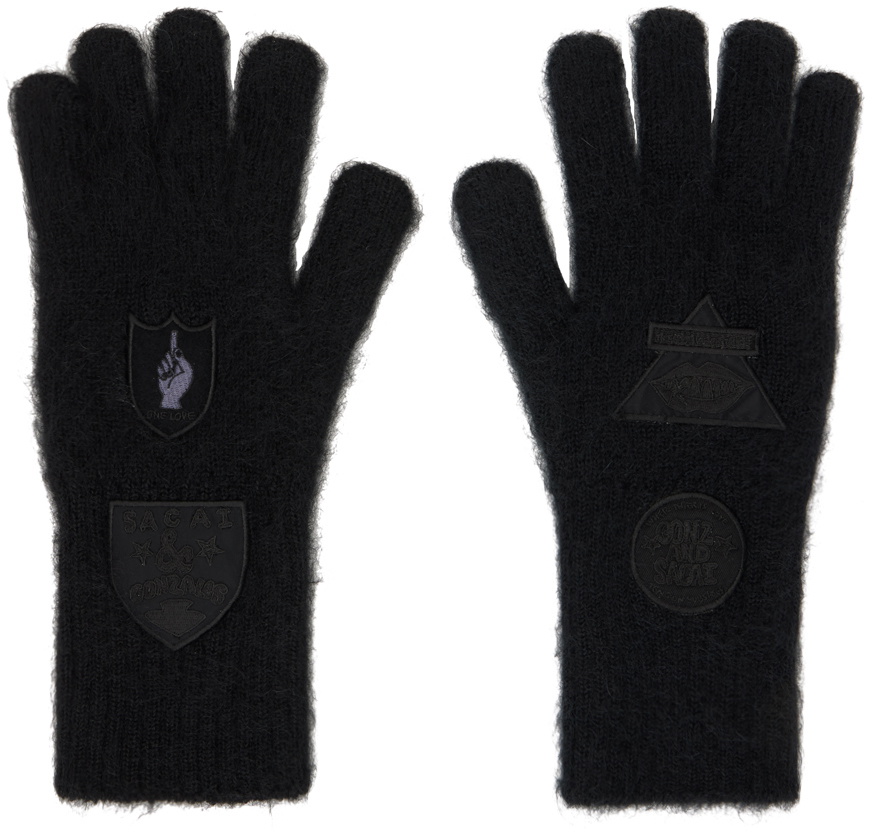 sacai Black Gonz Edition Multi Patch Gloves