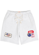Cherry Los Angeles Appliquéd Cotton Shorts Grey