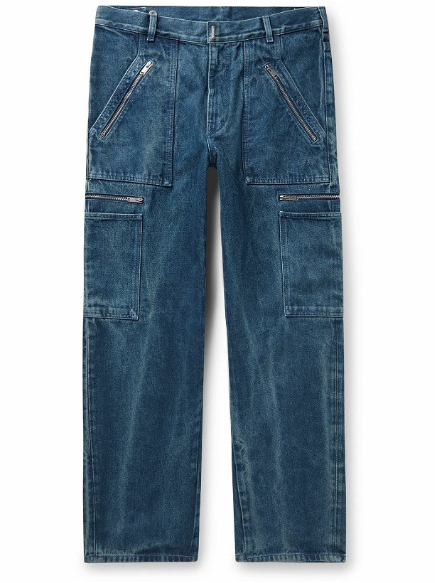 Photo: Givenchy - Zip-Detailed Wide-Leg Jeans - Blue
