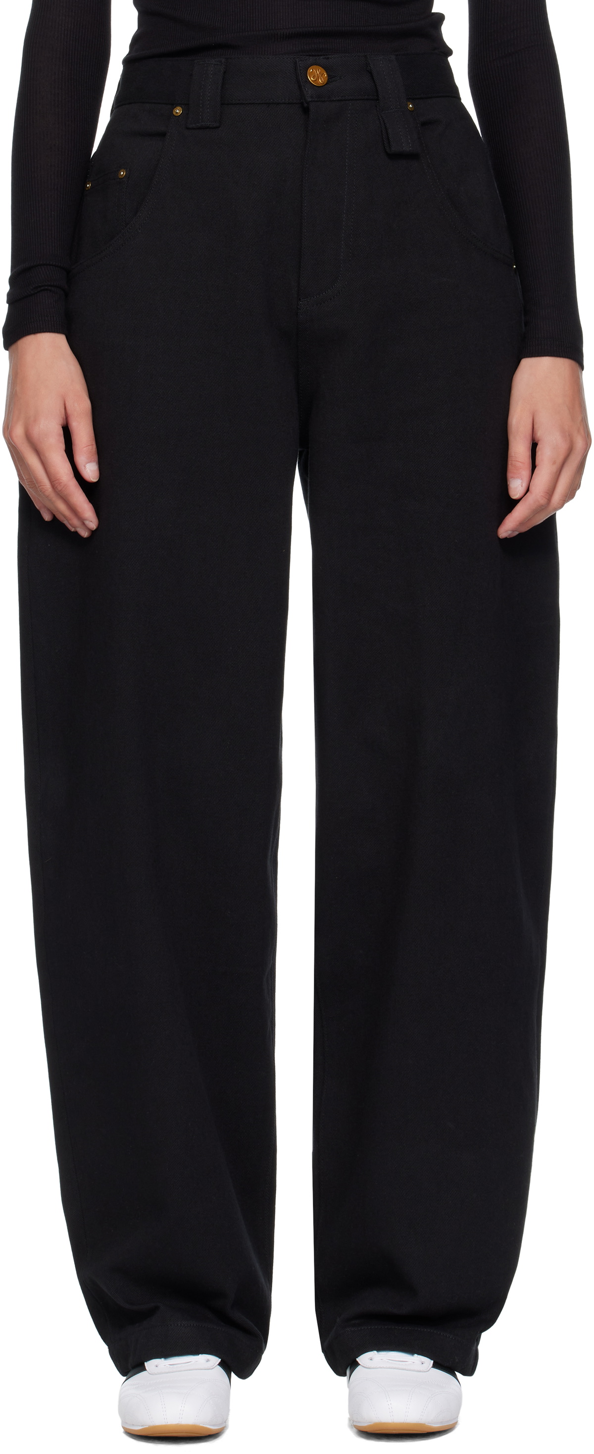 WILLY CHAVARRIA Black Tapered Bad Girl Jeans