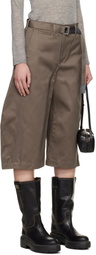 sacai Taupe Cotton Chino Shorts