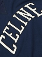 CELINE - Logo-Appliquéd Cotton-Jersey Sweatshirt - Blue