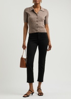 Paige Lianne Ribbed Cotton-blend Cardigan Light Brown