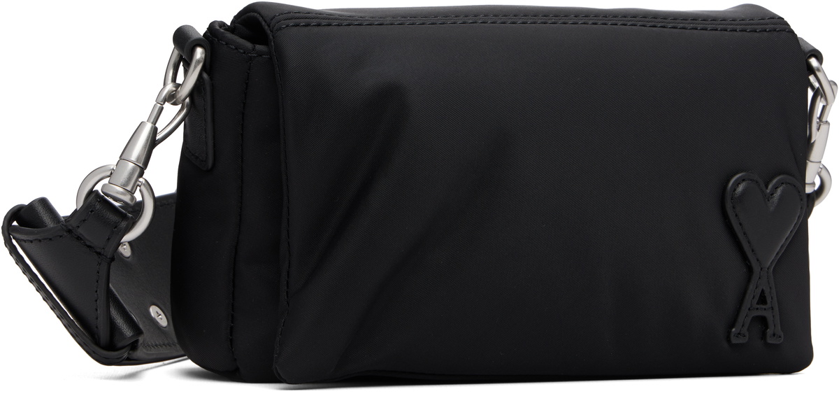 AMI Paris Black Nylon Marcel Lunch Box Bag