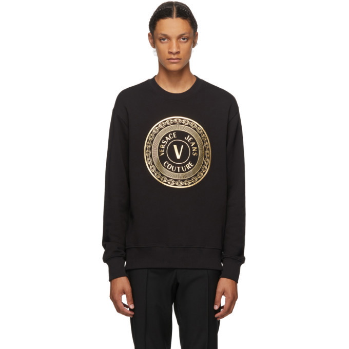 Photo: Versace Jeans Couture Black and Gold Logo Sweatshirt