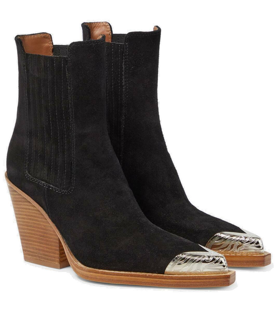 ブーツその他 PARIS TEXAS Ines Reverse suede boots CIOCCOLATO BLACK Boots in chocolate calf suede leather - Paris Texas