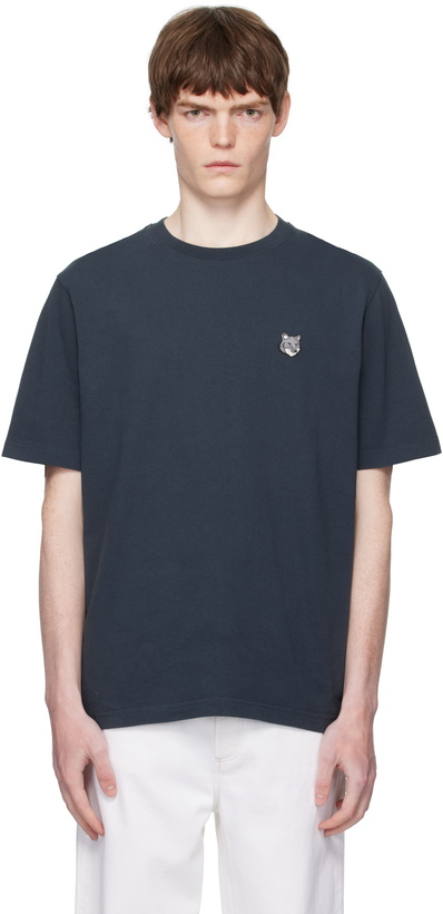 Photo: Maison Kitsuné Navy Fox Head Patch Comfort T-shirt