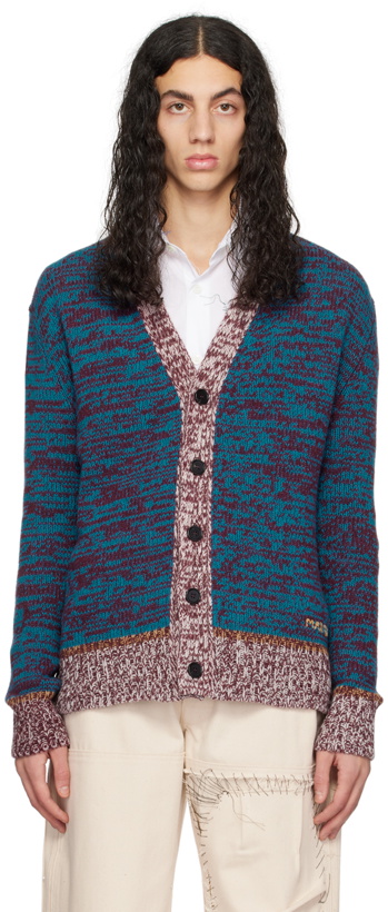 Photo: Marni Burgundy & Blue Buttoned Cardigan