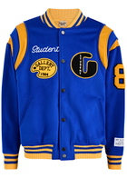 Gallery Dept. Logo Panelled Wool-blend Varsity Jacket Blue